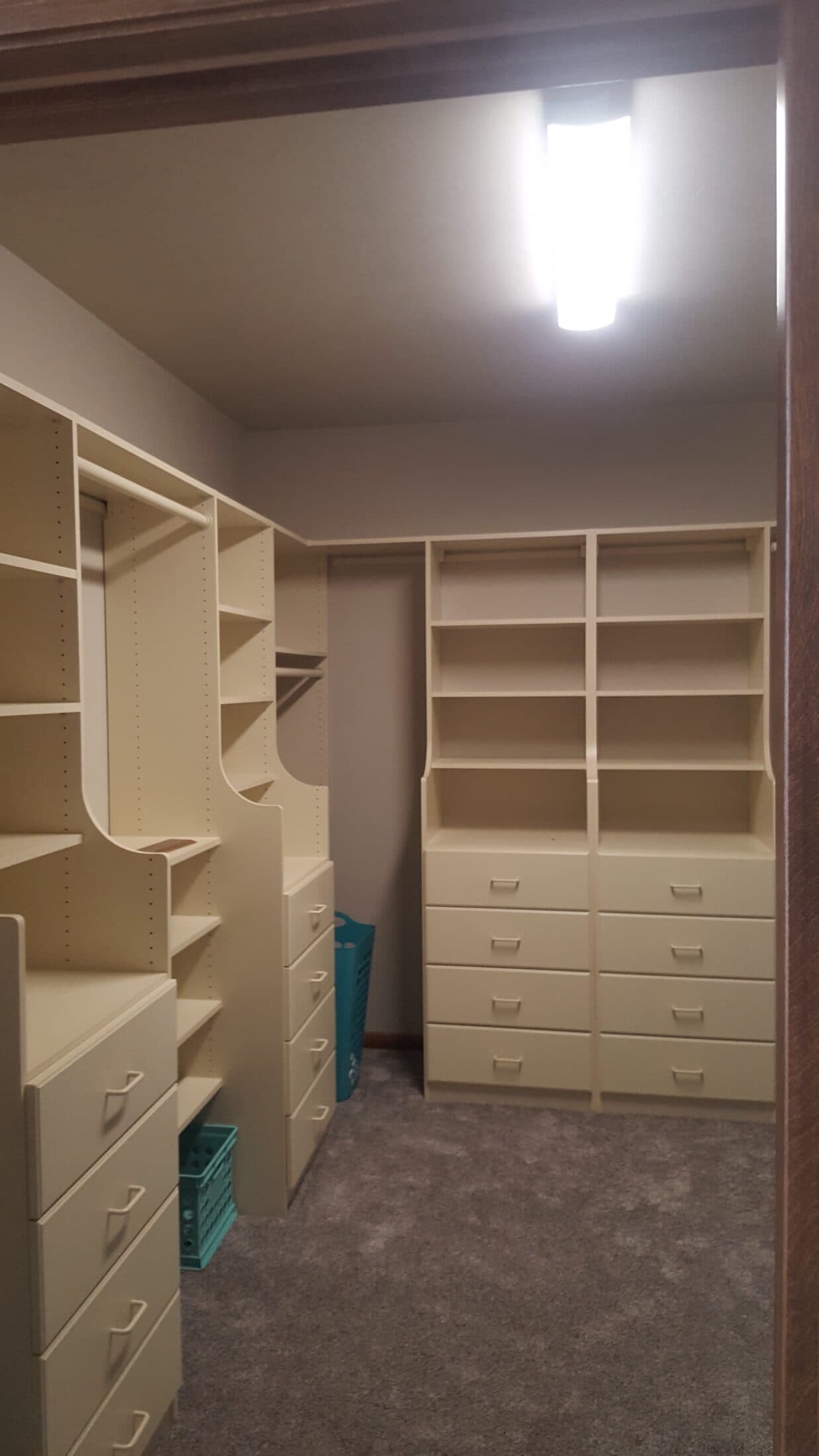 Walk-In Closet Portfolio: Full-Room White Walk-In with Drawer Banks