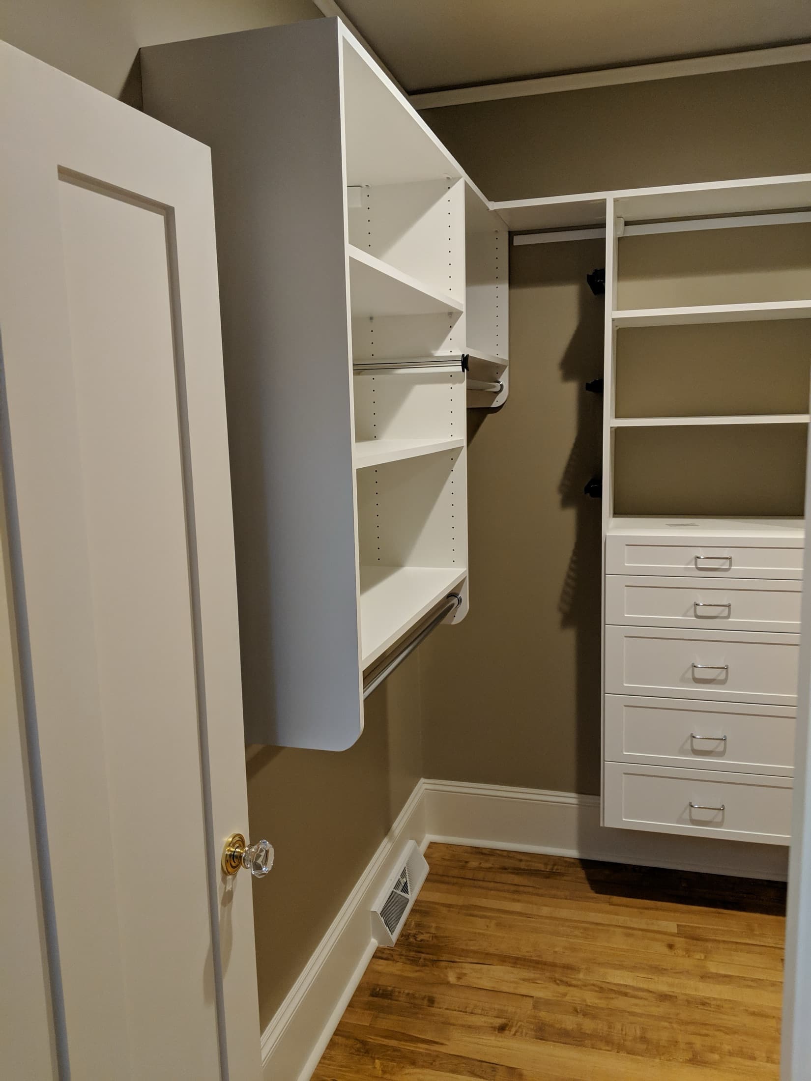 Walk-In Closet Portfolio: Full-Wall Closet with Adjustable Shelves