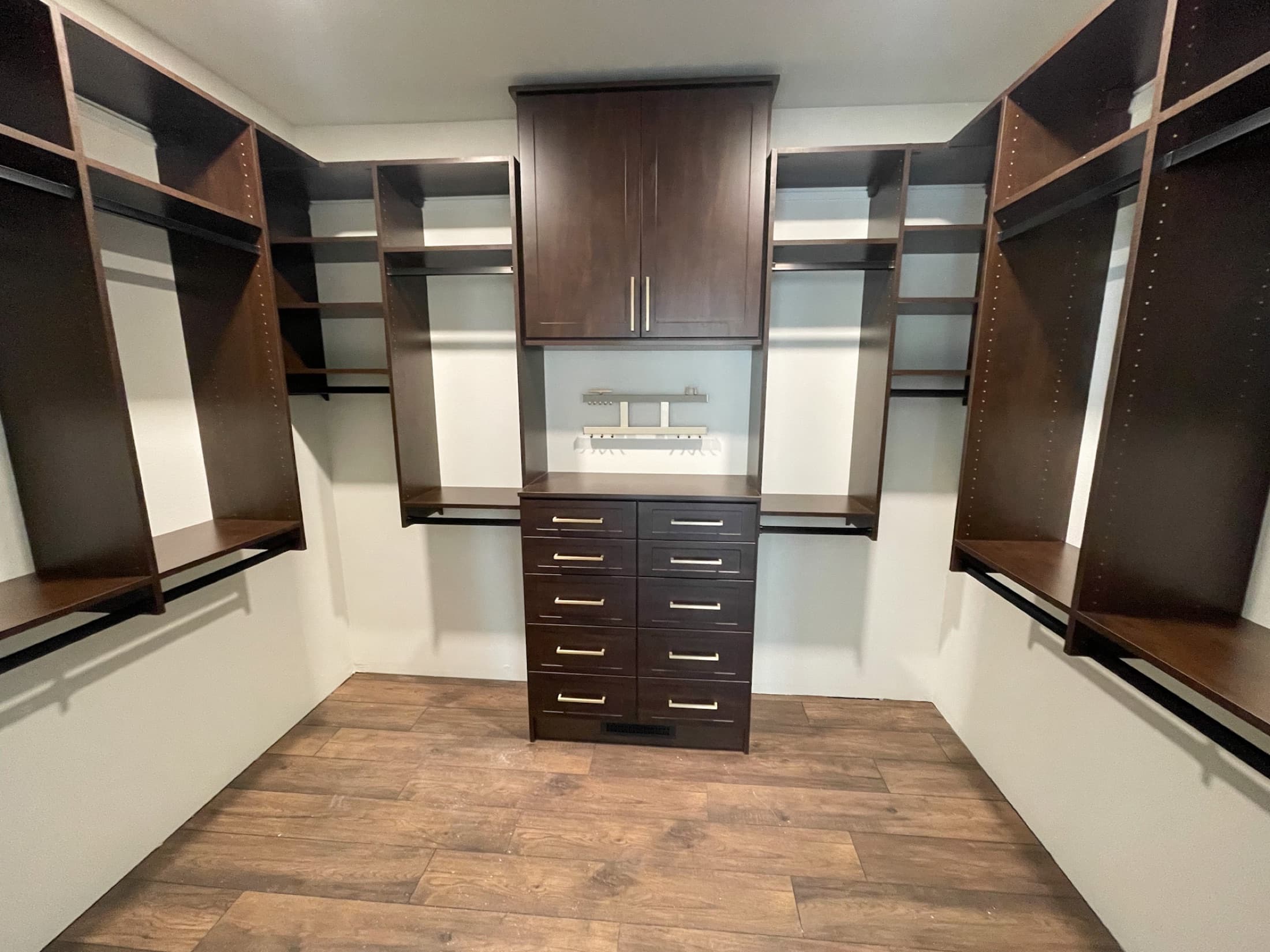 Walk-In Closet Portfolio: Symmetrical Espresso Walk-In