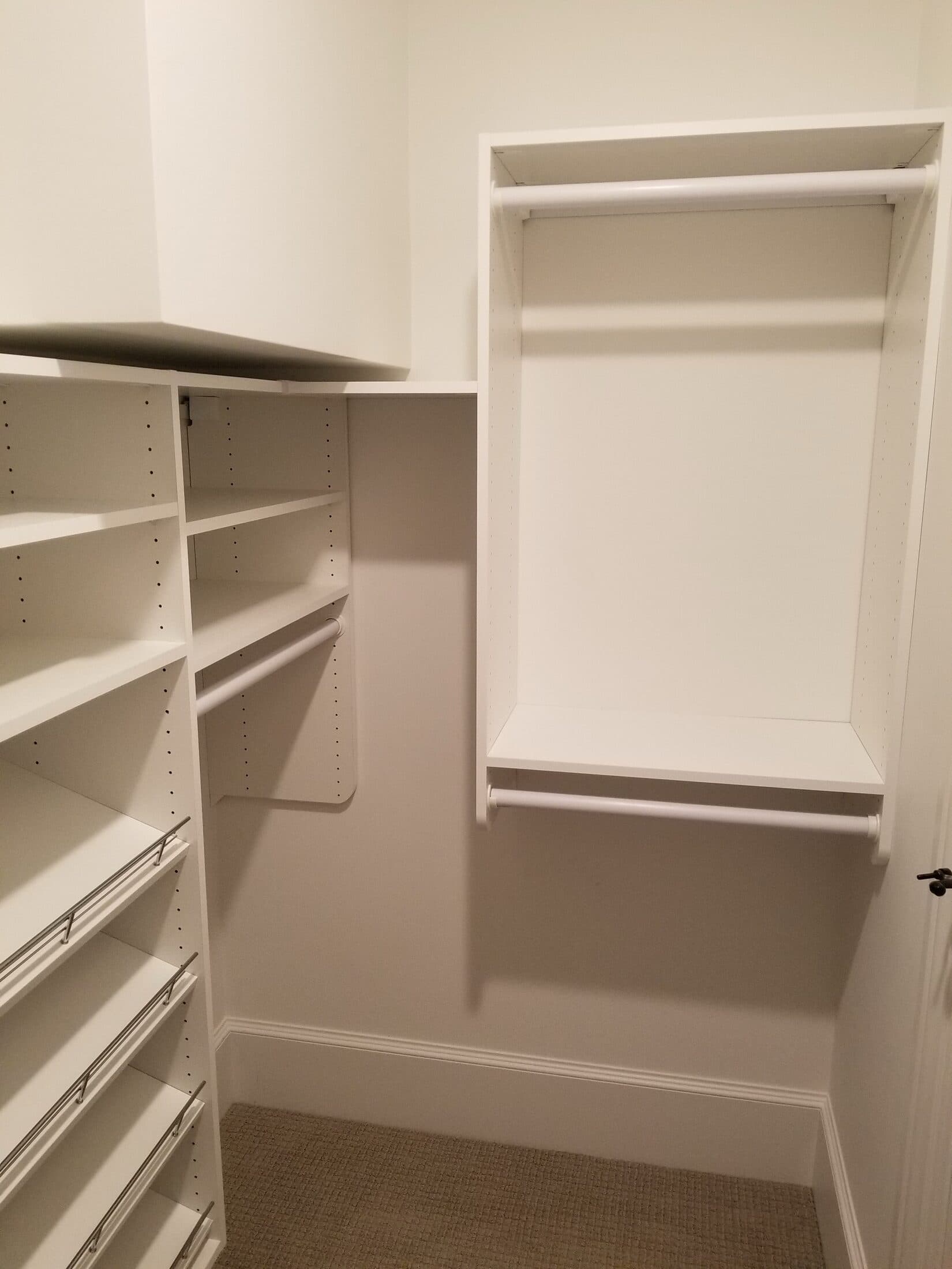 Walk-In Closet Portfolio: White Walk-In with Shoe Pull-Outs