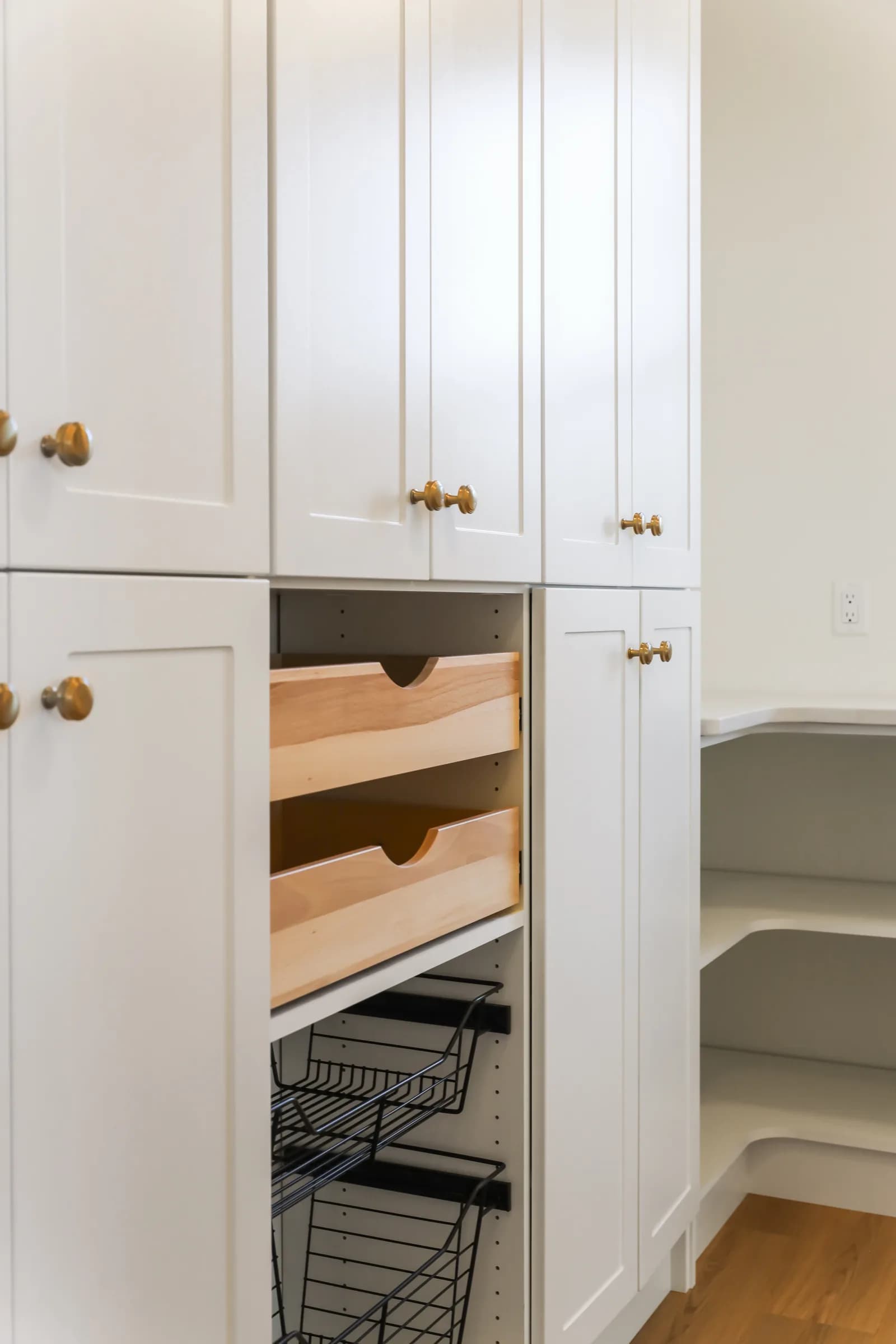 White Shaker Storage Detail