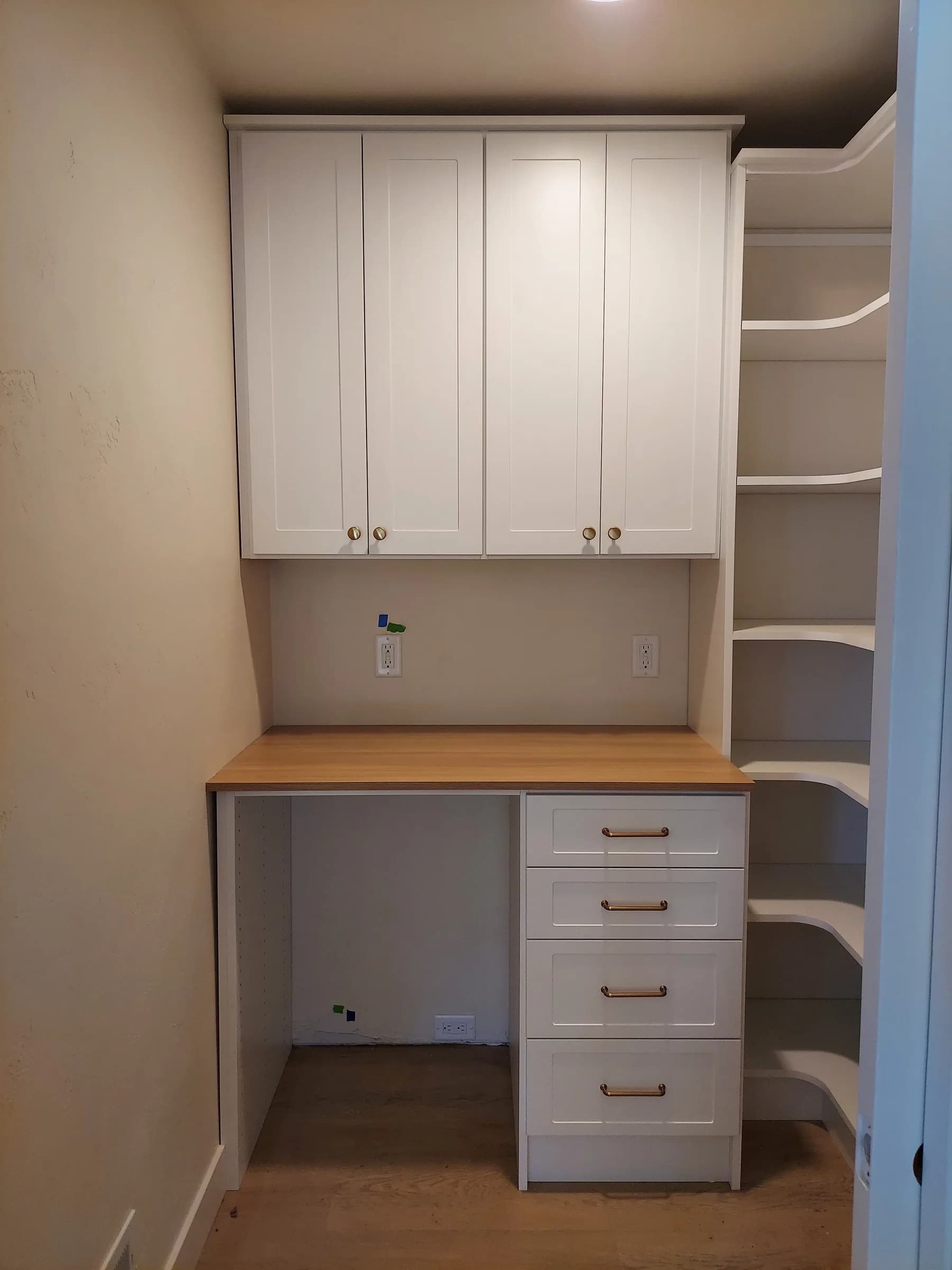 Contemporary Walk-In with Display Shelves