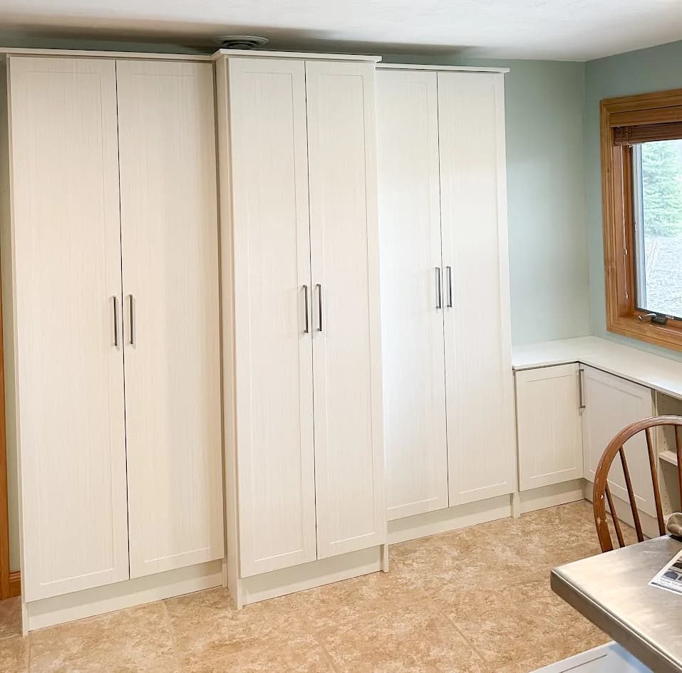 Floor-to-Ceiling White Built-In Storage
