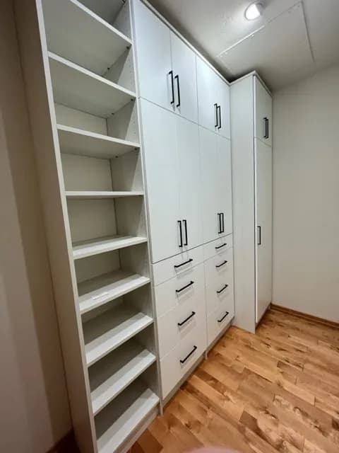 Tall White Cabinet Closet with Diva Accents
