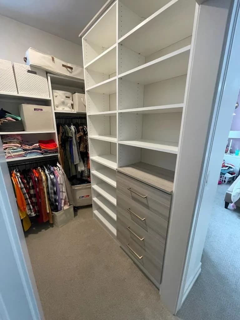 Two-Tone Walk-In with Built-In Dresser